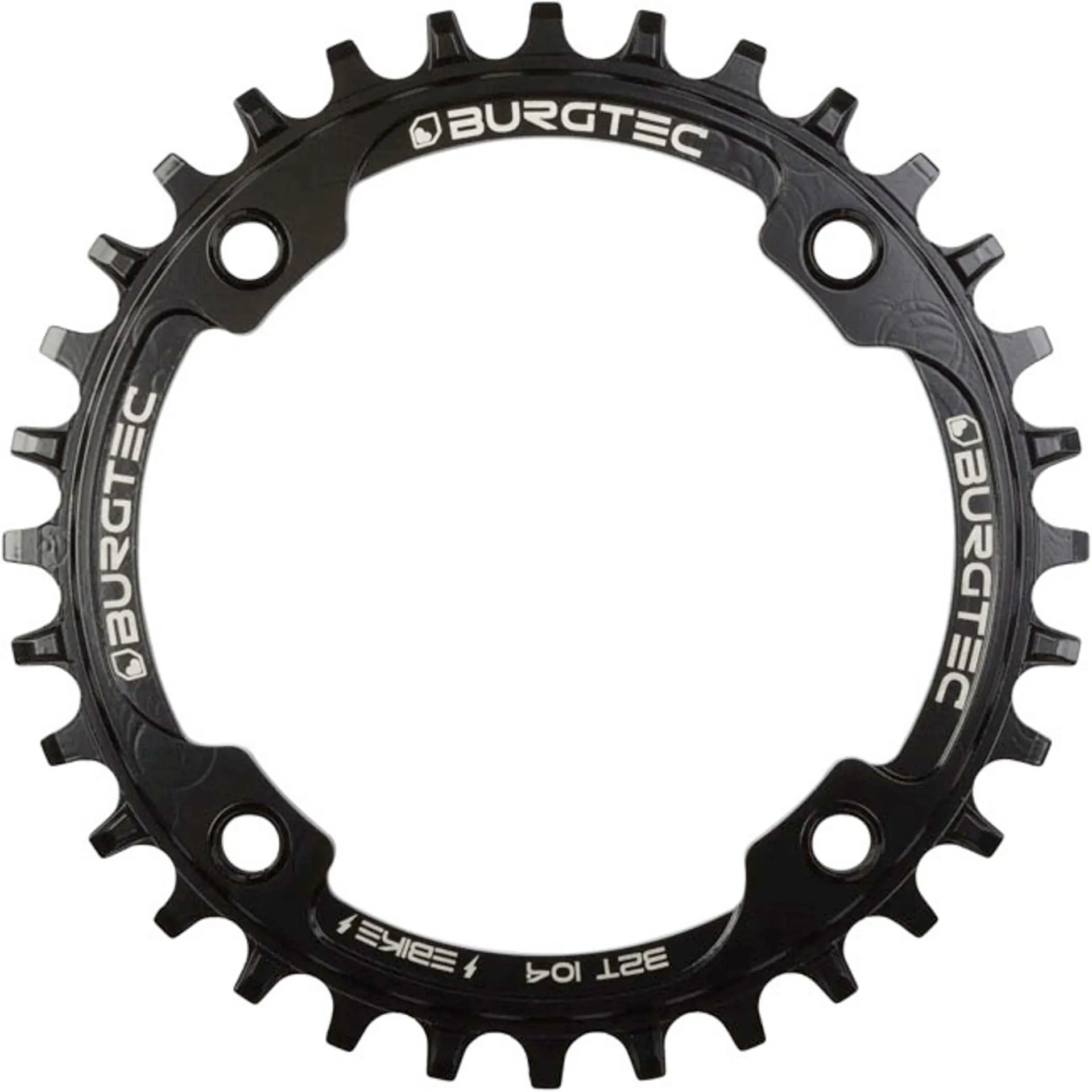 Burgtec E-Bike 104MM BCD Inside Fit Steel Thick Thin Chainring - Black