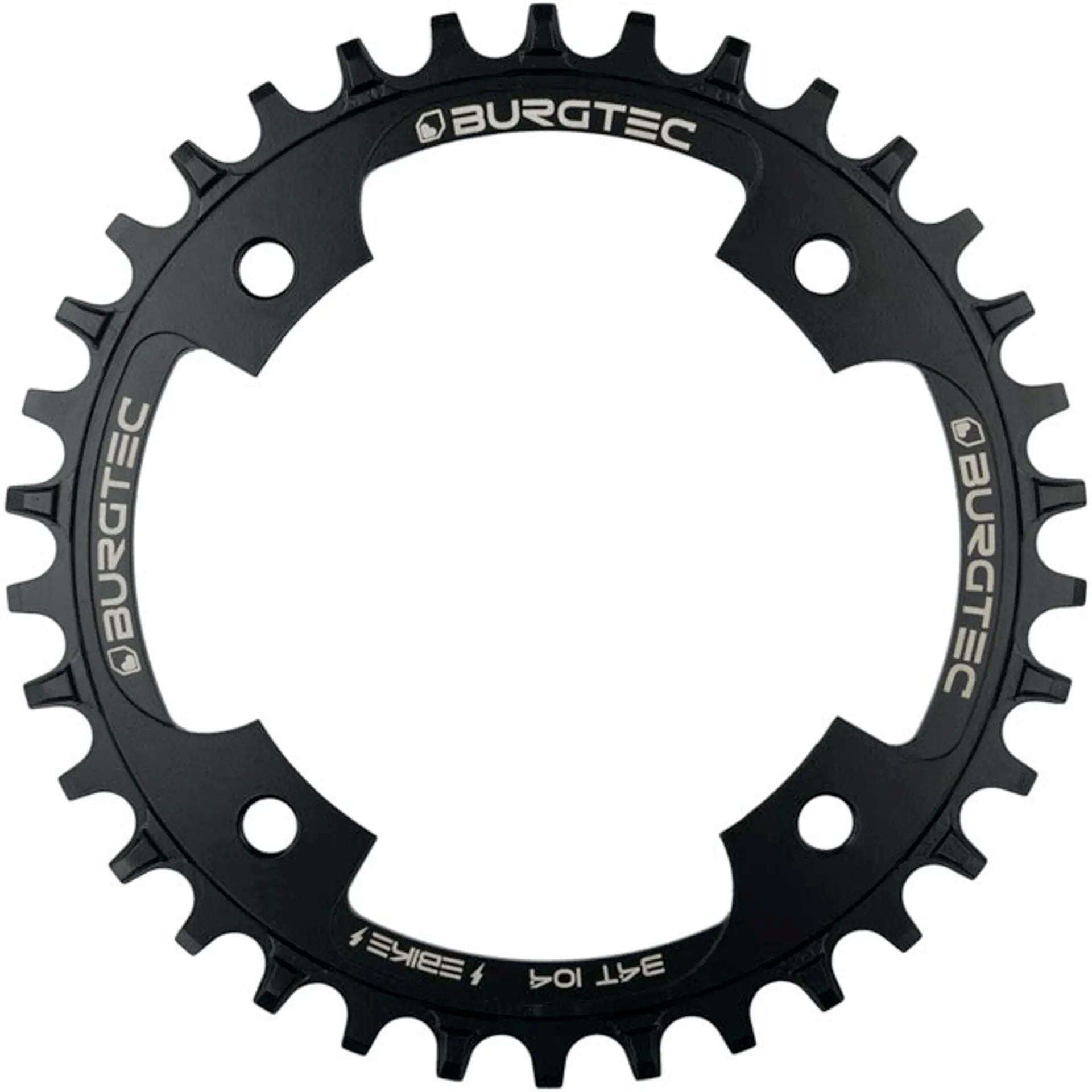 Burgtec E-Bike 104MM BCD Outside Fit Steel Thick Thin Chainring - Black