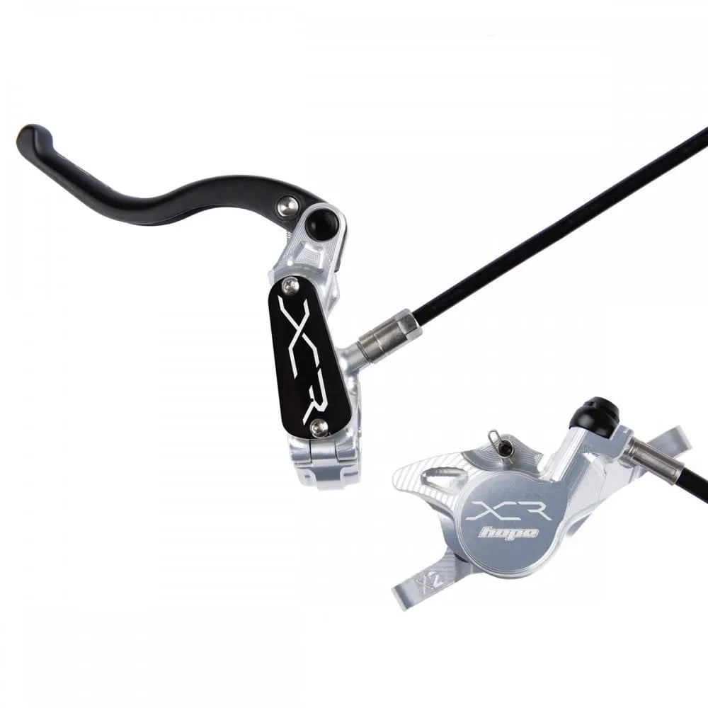 The XCR Pro X2 is the ultimate XC brake. Featuring a carbon lever blade and titanium hardware. Also shows the post mount caliper.