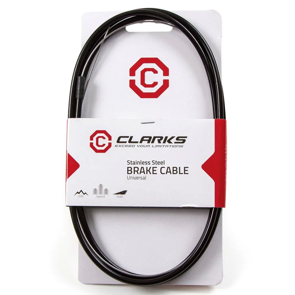 Clarks Universal SS Brake Cable W/2P Black Outer Casing: size