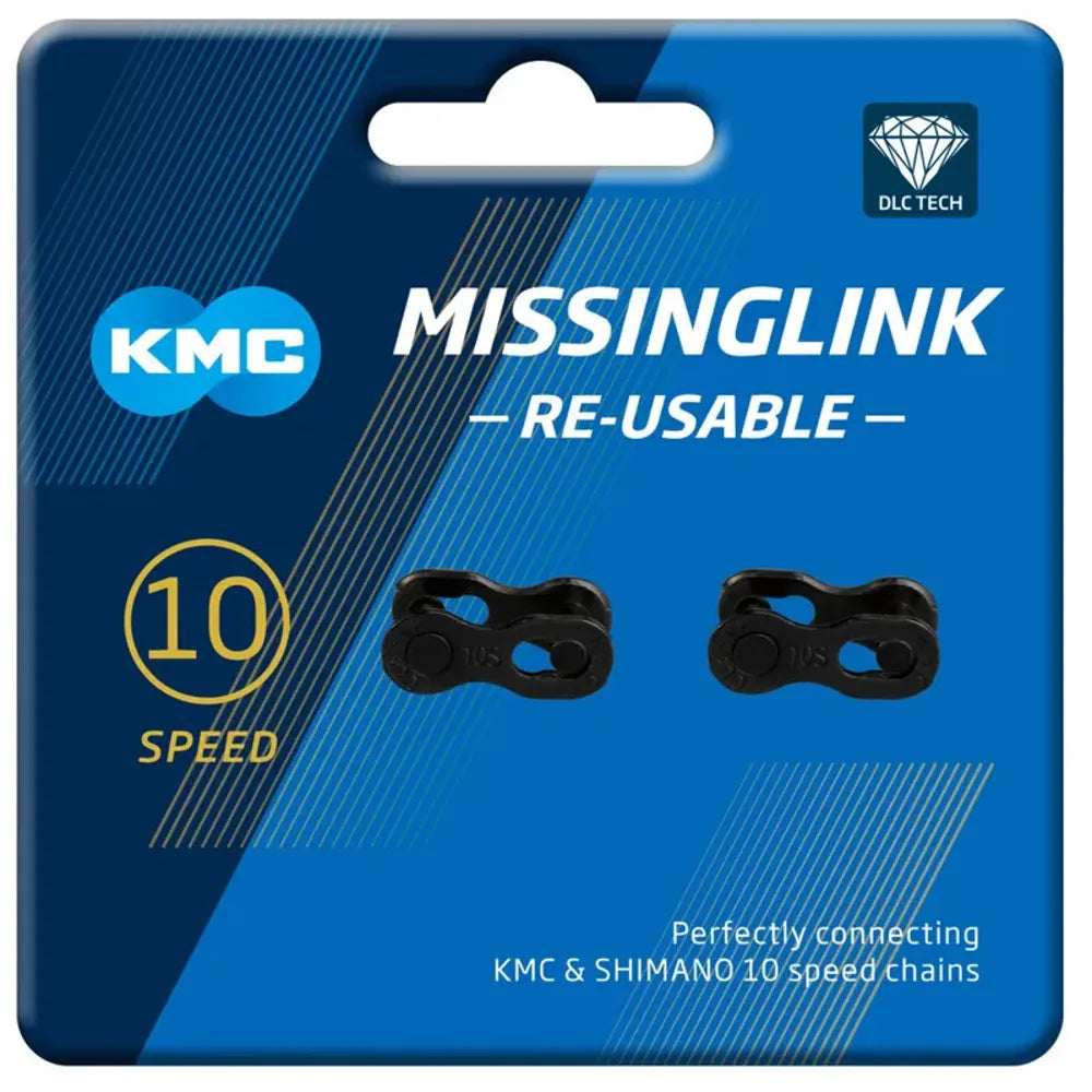 KMC Missing Link 10 Speed DLC (Re-useable) - Black - Pack of 2