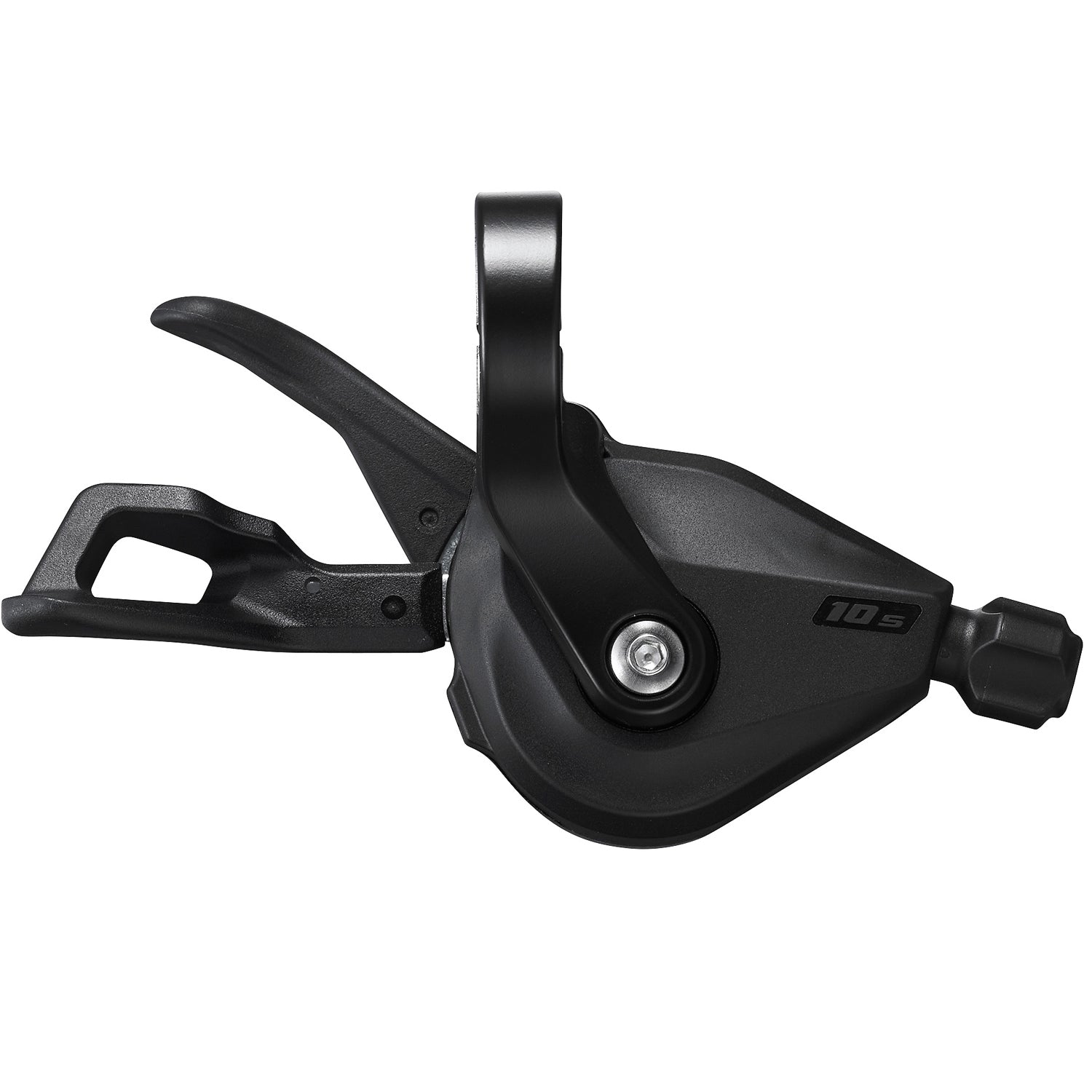 Shimano SL-M4100R 10 speed gear shifter without display. Features band on clamp and dual action release lever.