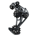 Lunar grey SRAM X01 12 speed rear derailleur compatible with 10-52t cassettes with a new cage design.
